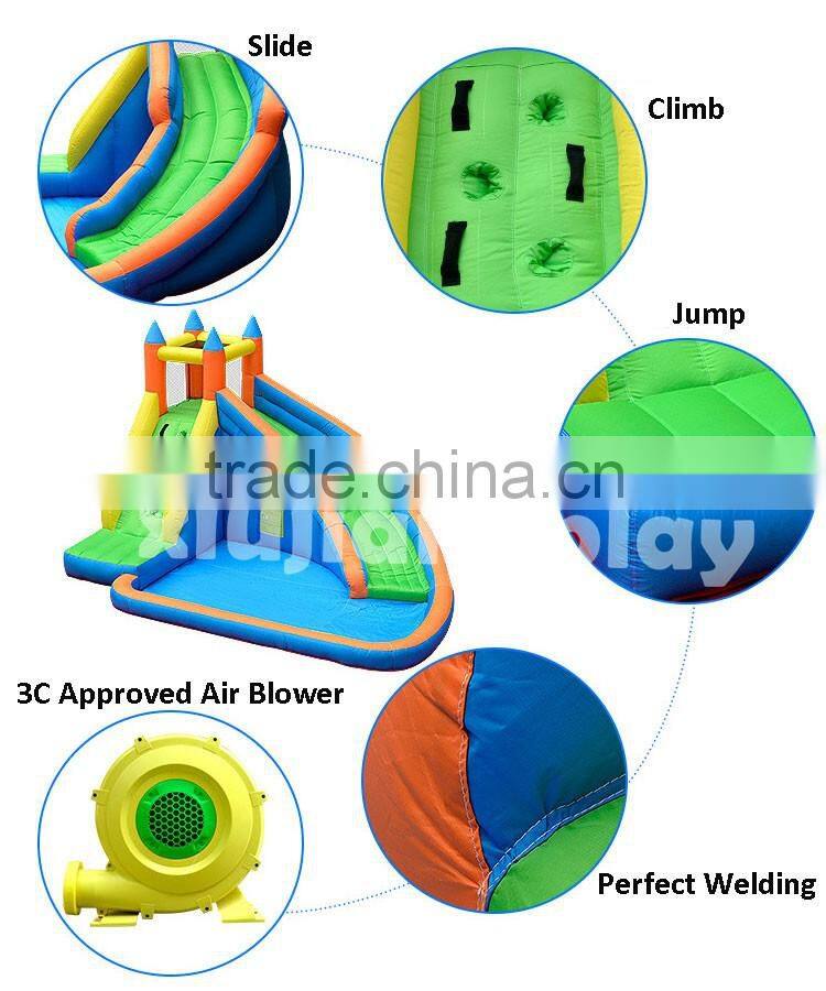 Kids park octopus giant inflatable bouncy castle with water slide