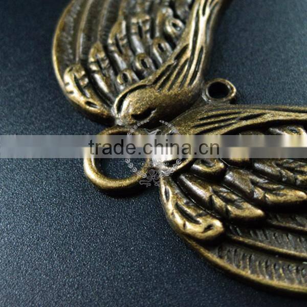 69*74mm vintage style antiqued bronze eagle wings DIY pendant charm supplies findings 1810423