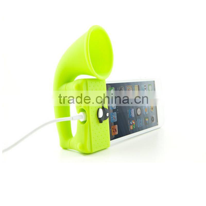 Portable wireless Silicone phone Horn Stand Speaker Amplifier Universal Fit for Iphone