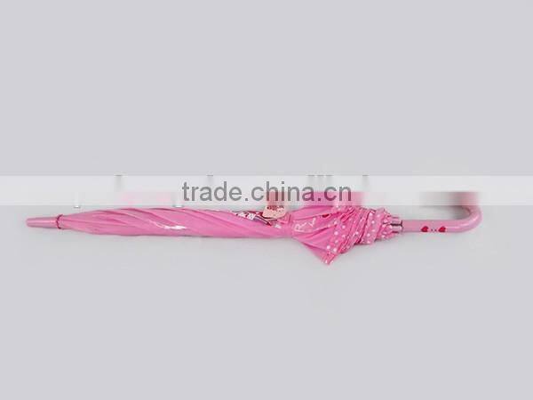 2016 cheap promotional pink polyester kids umbrella for girls
