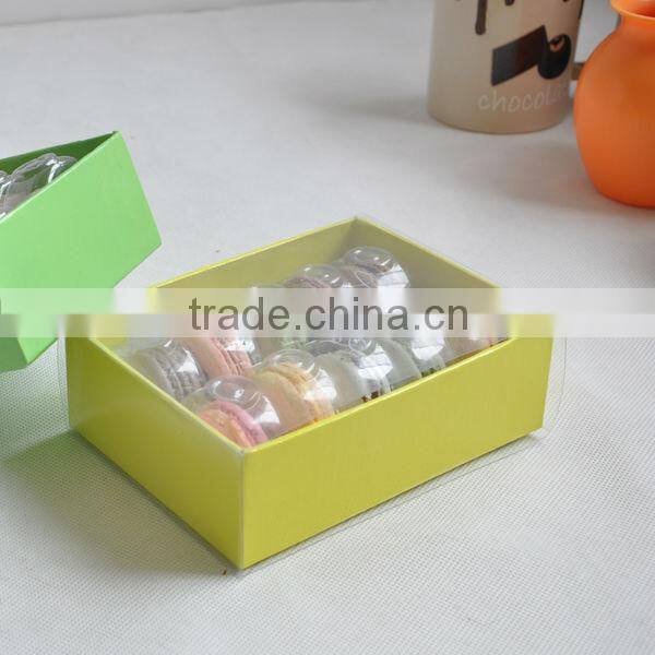 10pc packs Yellow Paper Made Customized macaron box wholesale