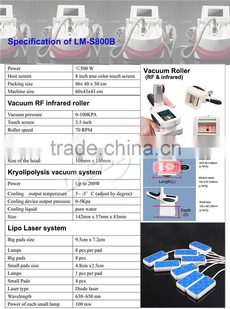 Cryo Tech Therapy Machine Lipolaser Vacuum RF Roller Machine