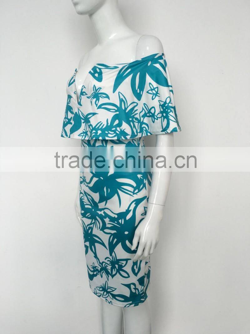 Bonvatt Digital positioning printing dress skirt bandage for women