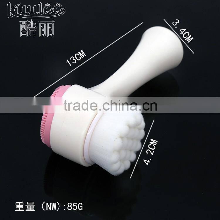 Super soft hair double head silicone massage face cleanser