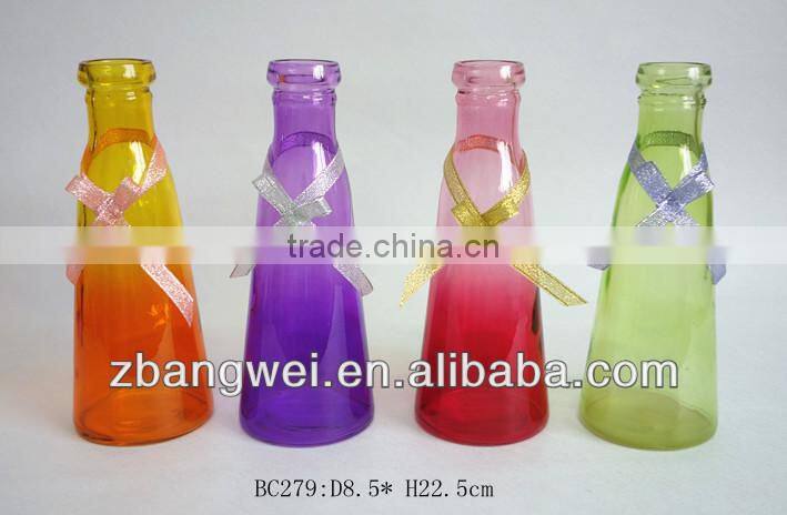 colored glass milk/juice bottle