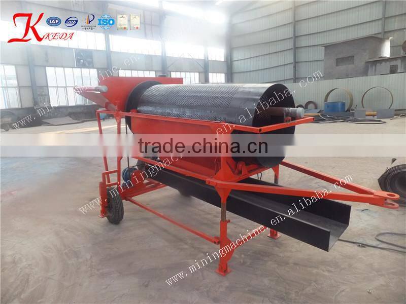 Portable Alluvial gold mini Gold Trommel screen for Ghana