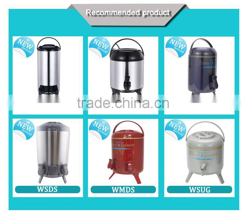 Double wall plastic water termos with wide mouth tube water jar