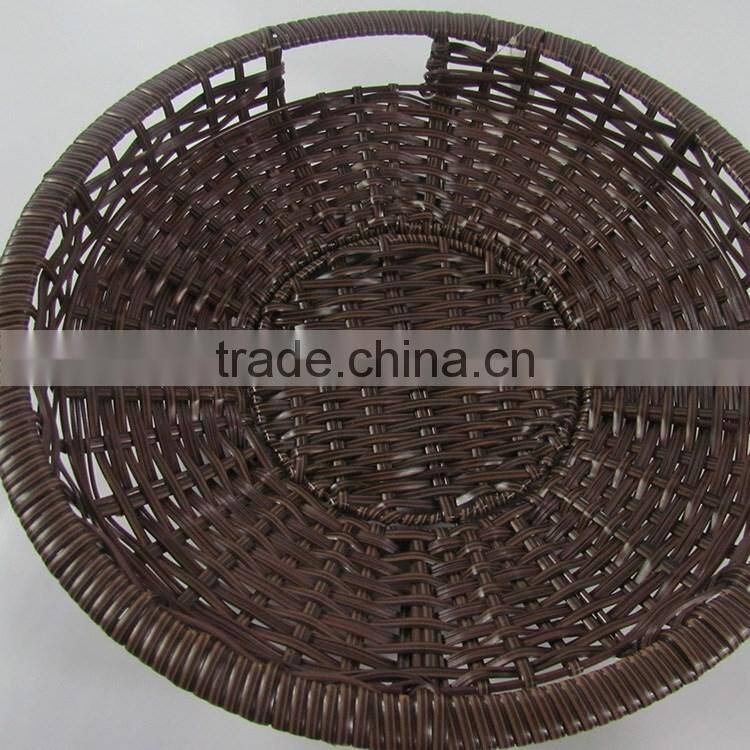 S&D High quality material supermarket display basket/woven basket fruit vegetable display rack