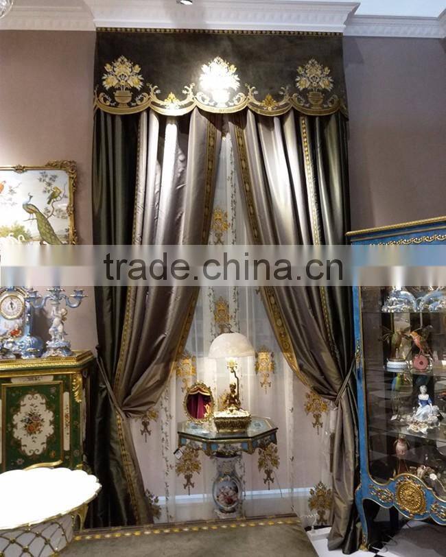 Italian-Style Collection of Classic Curtain, Embroidered Blackout Window Curtain, Soft Pink Velvet Drape Curtain of Living Room