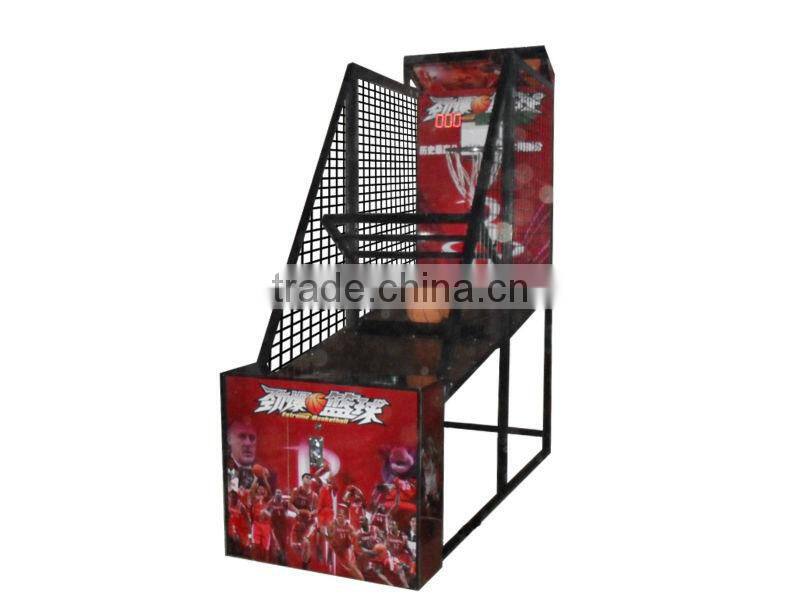 Practice basketball stand device with coin