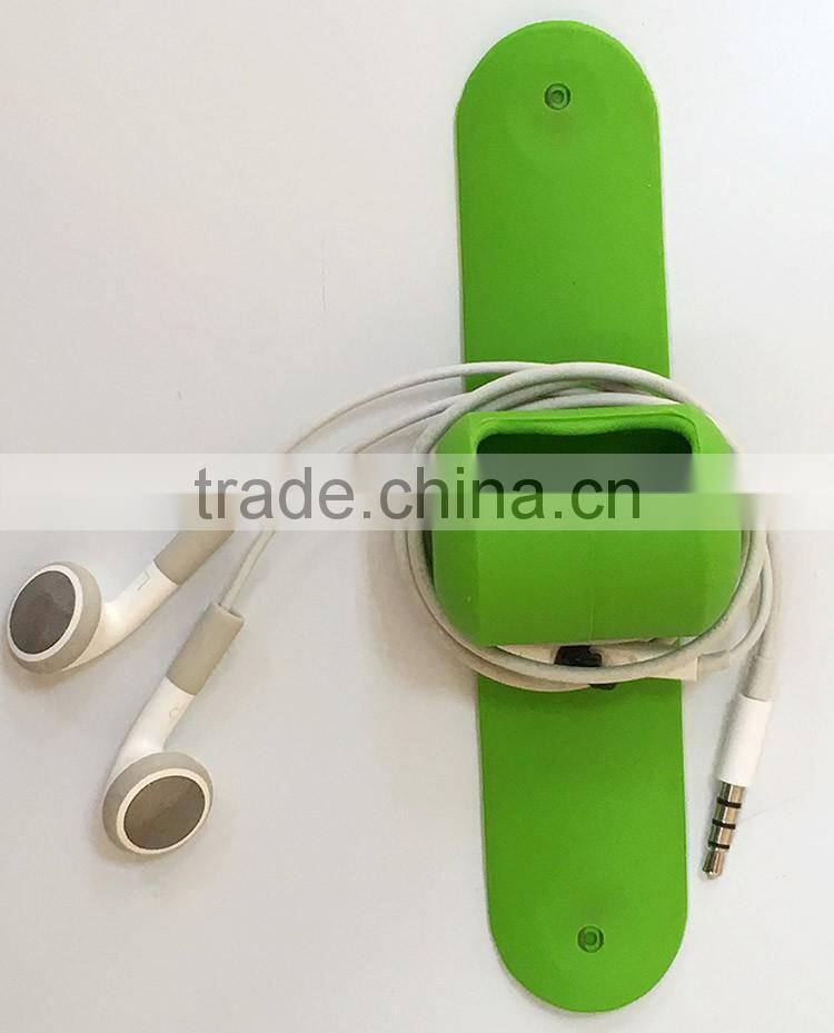 Colorful silicone earphone cable cord winder,mobile cable winder