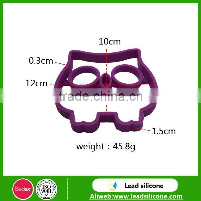 Factory Wholesale Food Grade Owl Shape Silicone Fried Egg Mold, Non-stick Silicone Egg Rings