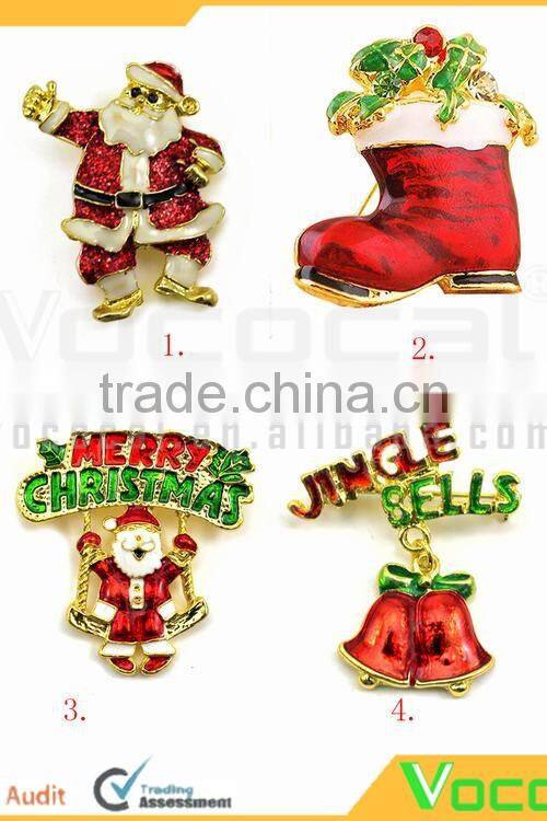 Alloy Brooch Pin for Christmas Theme Party Decoration Gift