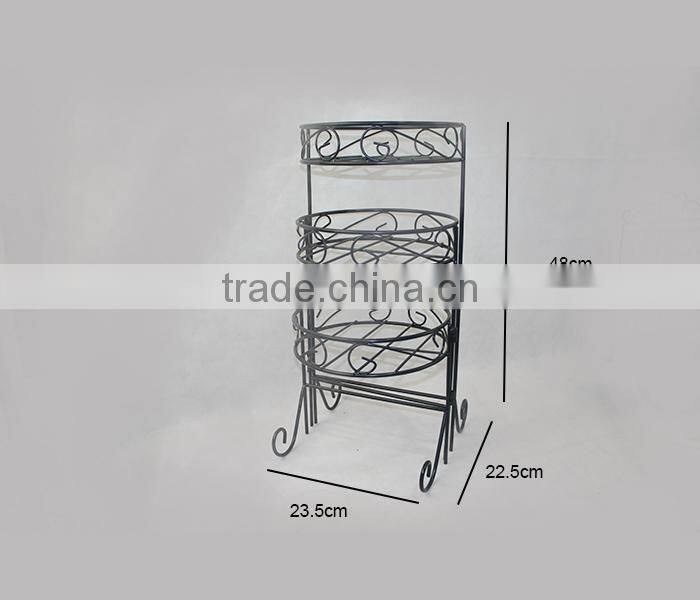 3 Tier Decorative Black Metal Plant Stand Flower Stand Multi Planter Flower Pot Racks