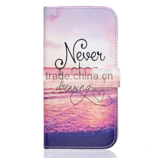 Painting phone case wallet leather case leather flip holster for Samsung S7 edge