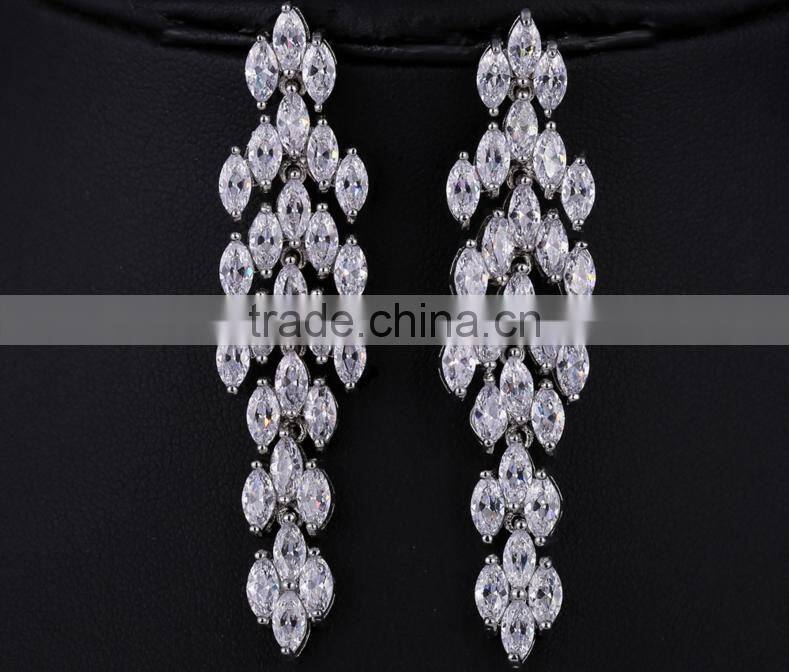 Wholesale Stock Small Order Fashion Women long Style Garland Zircon Earrings