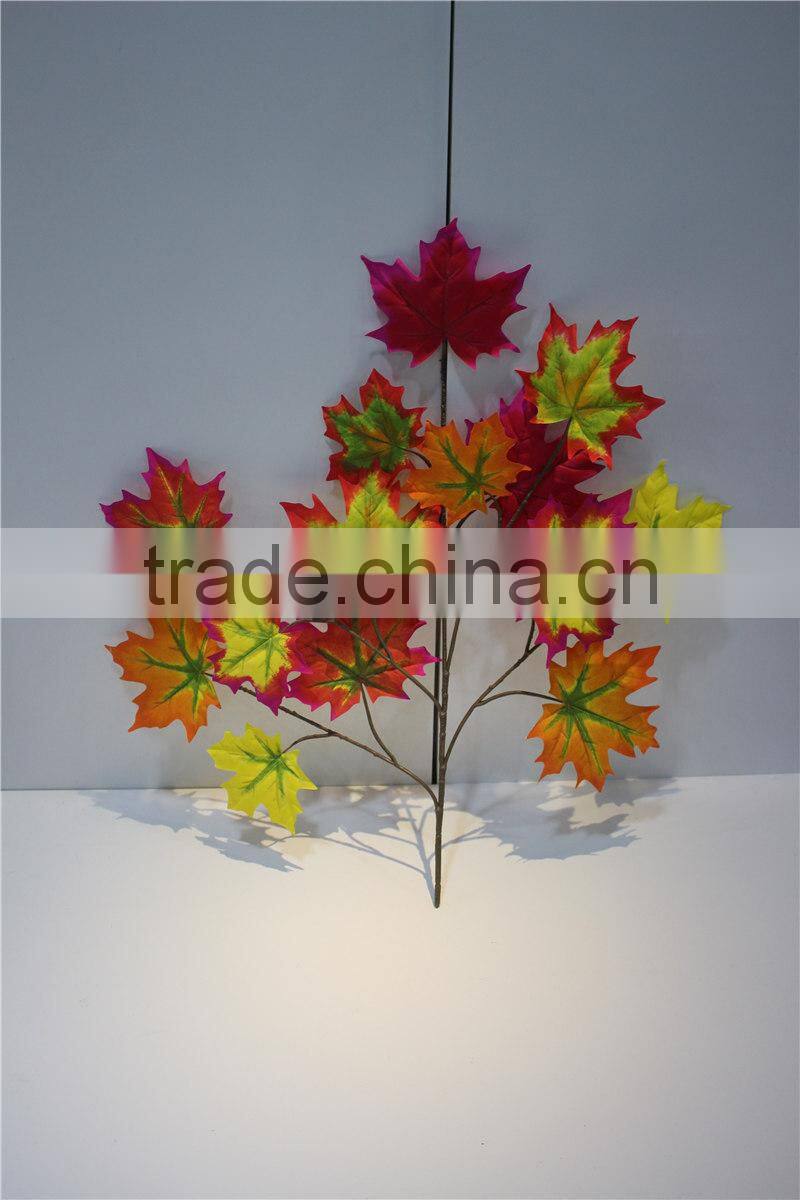 artificial leaves fabric colourful maple branch
