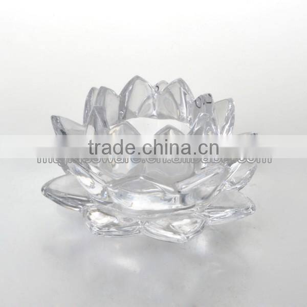 Glass Material and Candlestick Holder Type tealight candle holder flower shaped