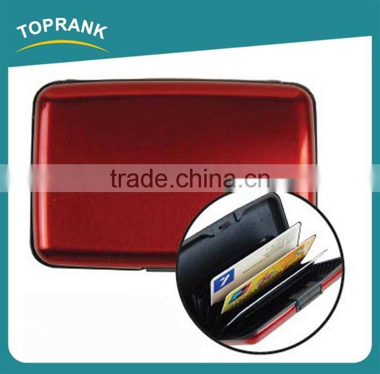 Toprank Factory Wholesale Promotiona Metal Men Rfid Wallet Aluminium Name Card Holder Aluminium Wallet Credit Card Holder
