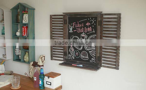 Custom logo low moq shutter shape wooden window