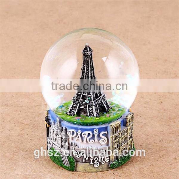Custom Halloween theme antique building bat snow globe