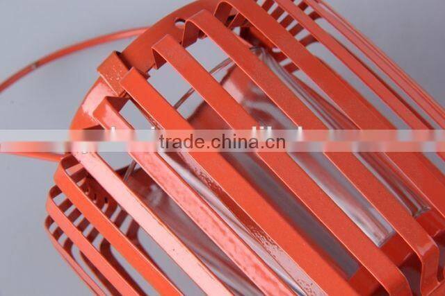 Portable Painted Iron+Glass Candle Holder/Home Decoration Candlestick