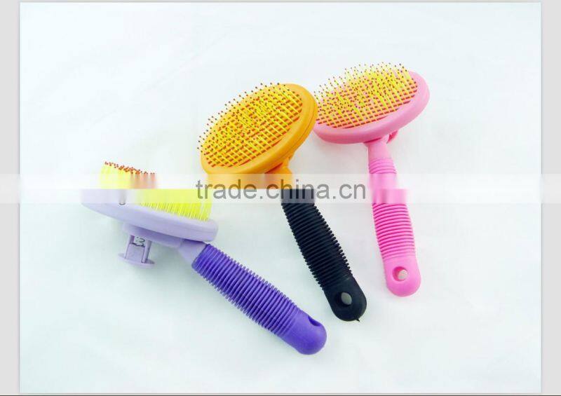 plastic pet hair brush with the steel pin