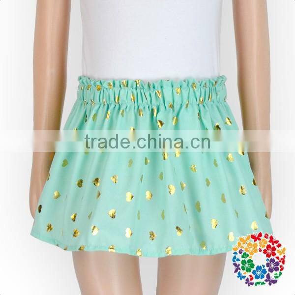 Baby Girls Aqua Skirt Heart Shape Polka Dots Cotton Dress Fashionable Skirts