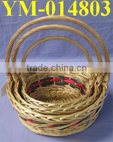 Round Willow Baskets with Handles