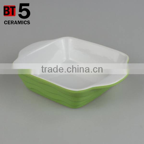 BT5-SD01,2,3G ceramic square green bakerware dish