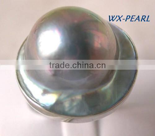 Latest Design Fashion Yellow Gold Lady Pearl Ring