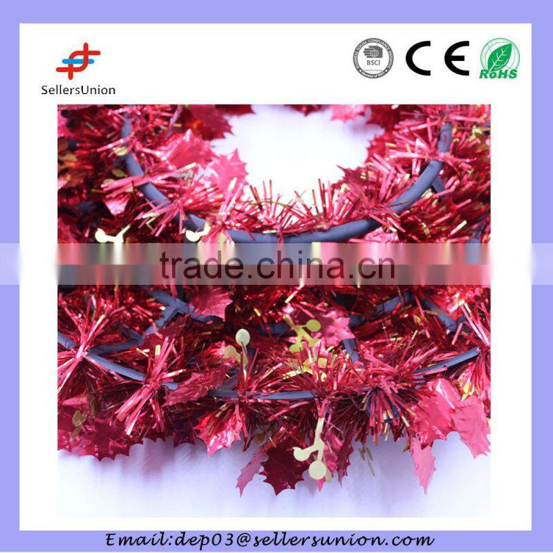 2015 New Hot Seal Beautiful Design Elegant Pet Tinsel Christmas Wreath