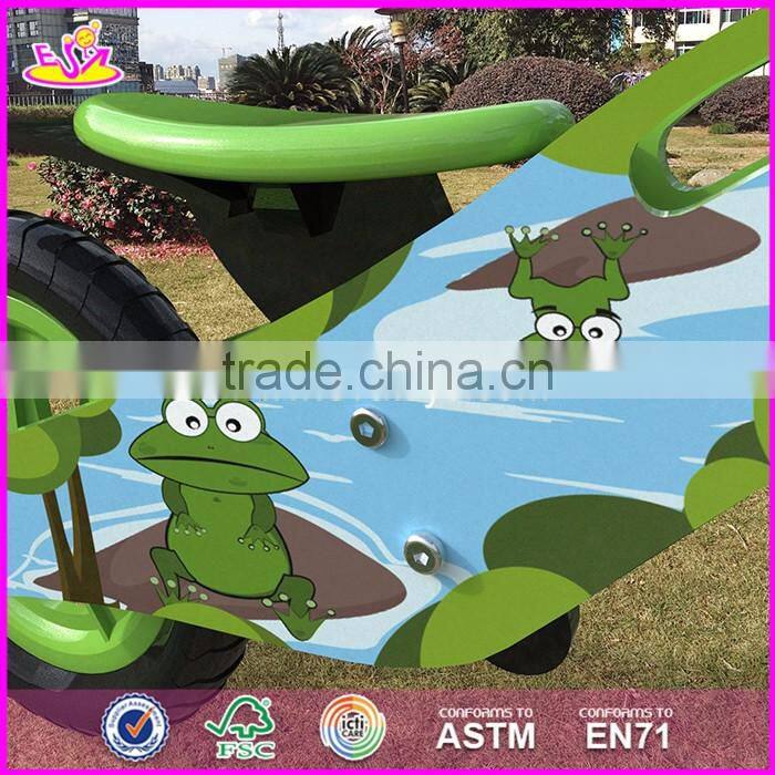 2017 New design original work cartoon wooden balance bike without pedals for toddlers W16C175