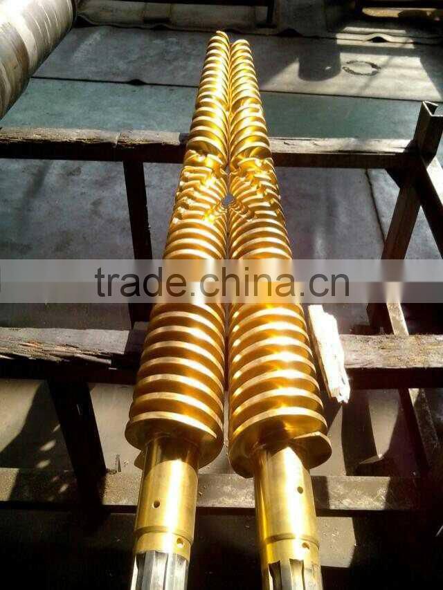 WPC Conical twin screw for extruder machine(diffirent harden material plating)
