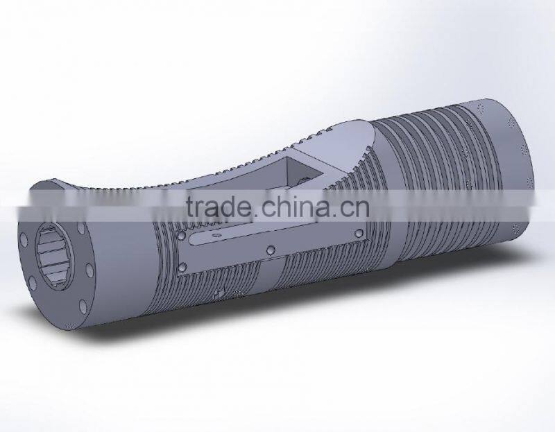 Sinlge screw and barrel for plastic machine with barrel part