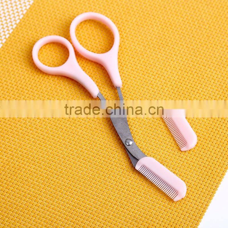 AOY16 Plastic handle Eyebrow scissors set, easy carry