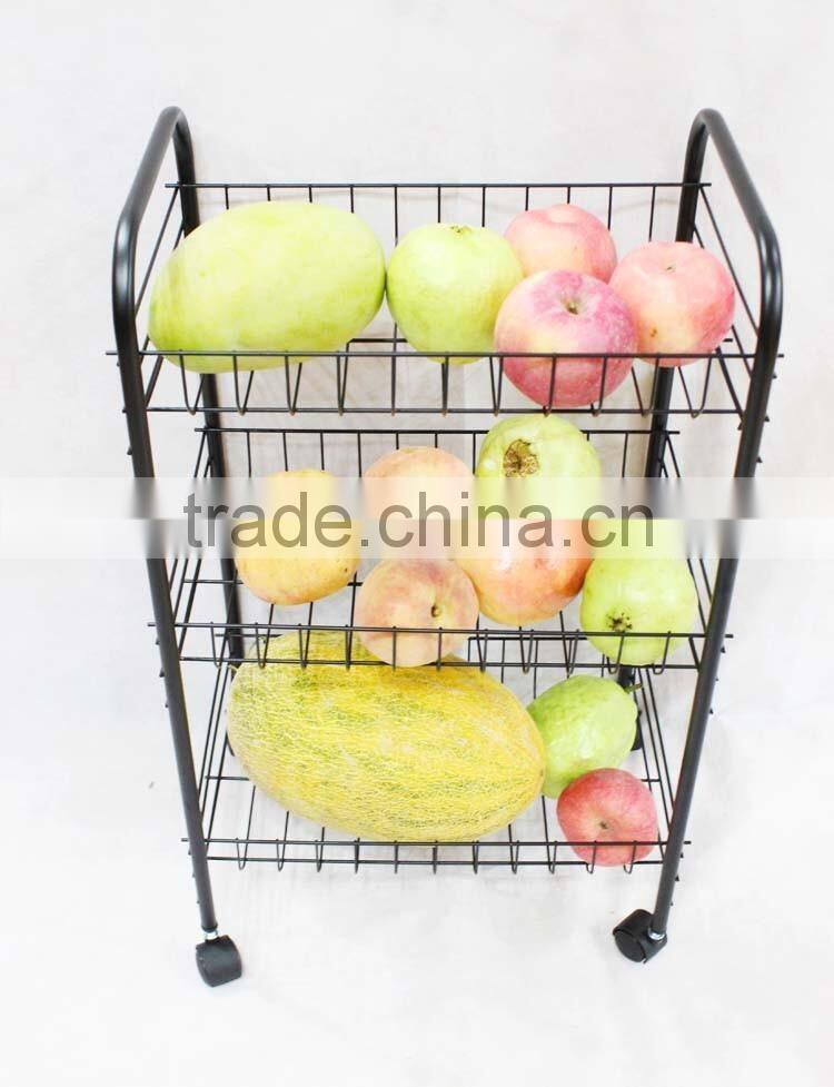 330-55 4-tier Metal Wire Storage Shelf Storage Cart with Wheels