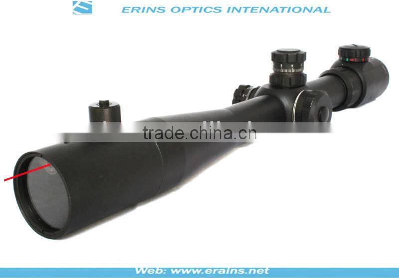 Tactical M14 4-14X40+R rifle scope red green Mil-Dot Reticle with front inside red laser sight attached