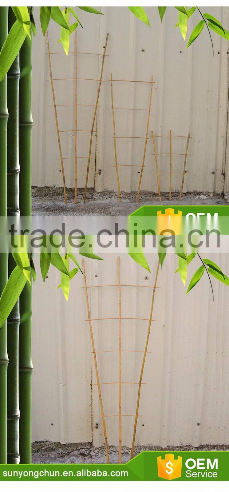 Folding garden manufacturer of bamboo flower support cane ladder shelf