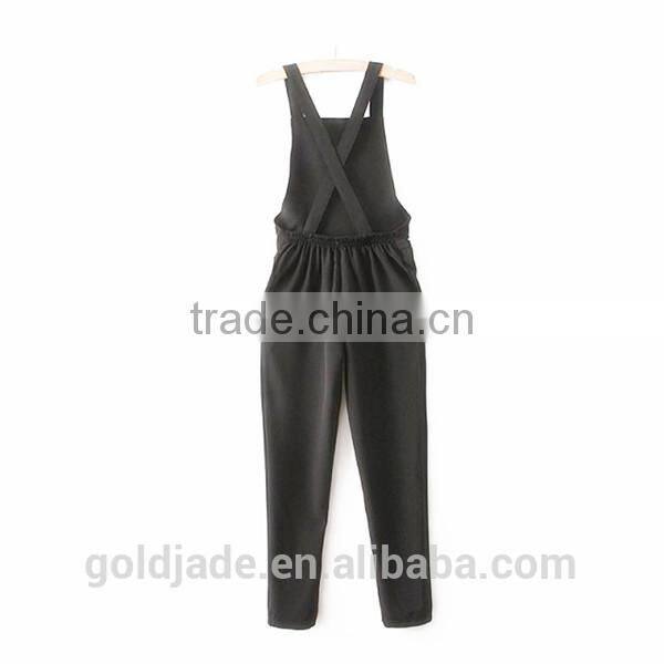 OEM lady sexy casual three quarter sleeve t shirts and suspender pants set