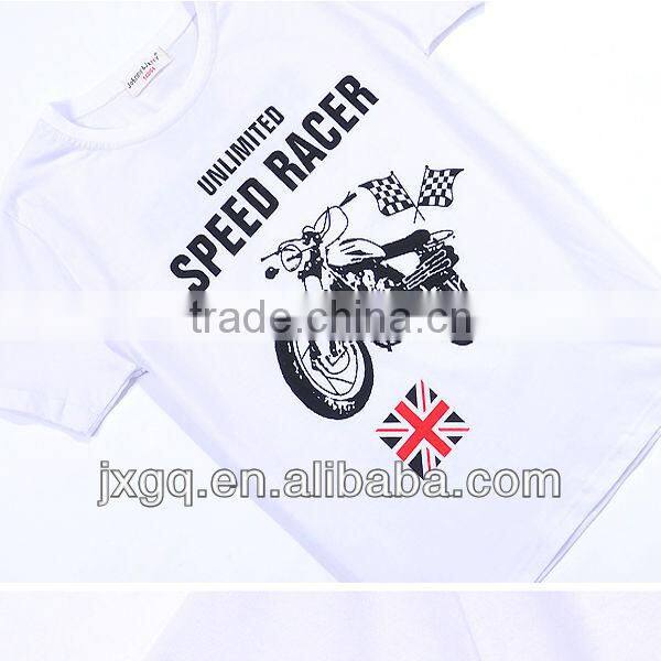 2013 new style white printing boy clothing 100% cotton baby t shirt