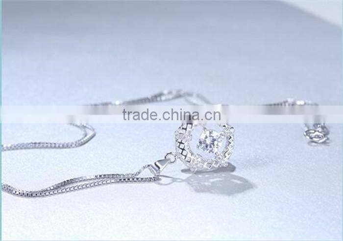 Fashion jewelry necklace 925 silver hollowed-out pendant charms for jewelry making