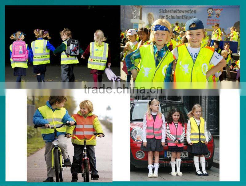 roadwway reflective fluorescent kids safety vest