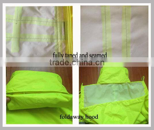 reflective safety clear pvc motorcycle rain coat