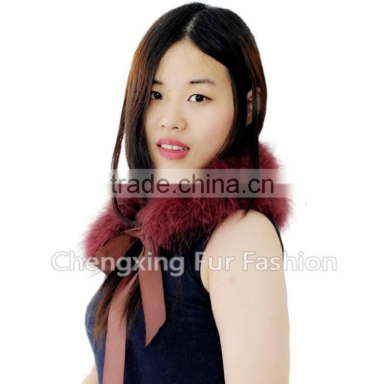 CX-A-46B Wholesale Cheap Woman Feather Turkey Fur Detachable Fur Collars