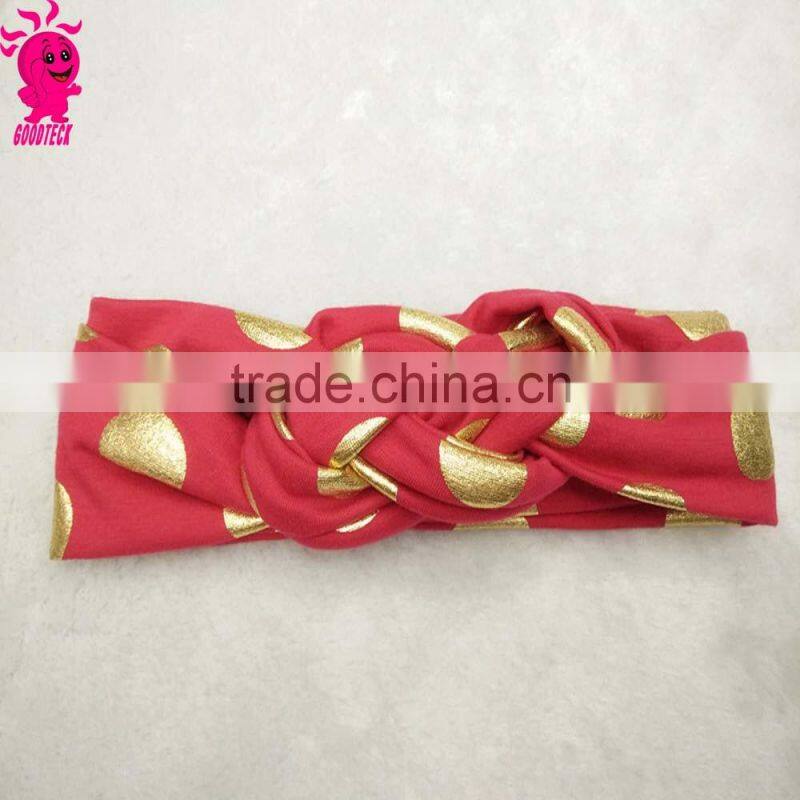 New Baby Headband Polka Dot Print knot tie headwrap Vintage Cotton Head Wrap Photo Prop stretchy Knot Girls Hair Accessories