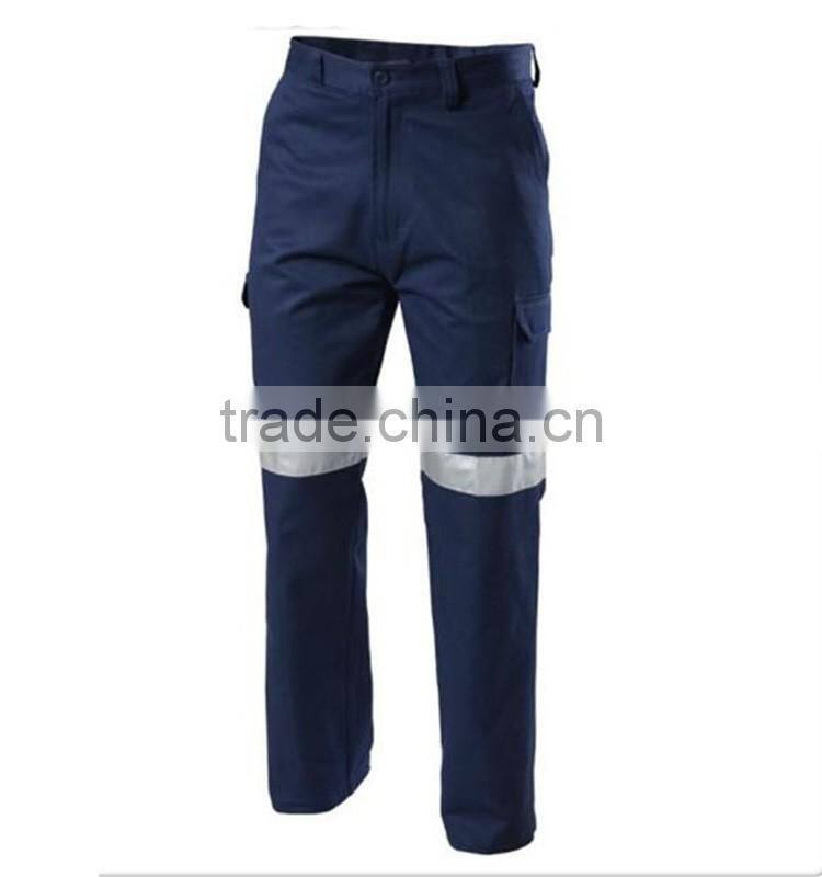 wholesale custom reflective stripe men's work uniforms pants/trousers
