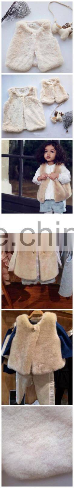 Girl Winter White Faux Fur Clothes 2016 New Brand Girls Fur Vest Waistcoat Comfortable Toddler Baby Kids Fur Vests Coat Clothes