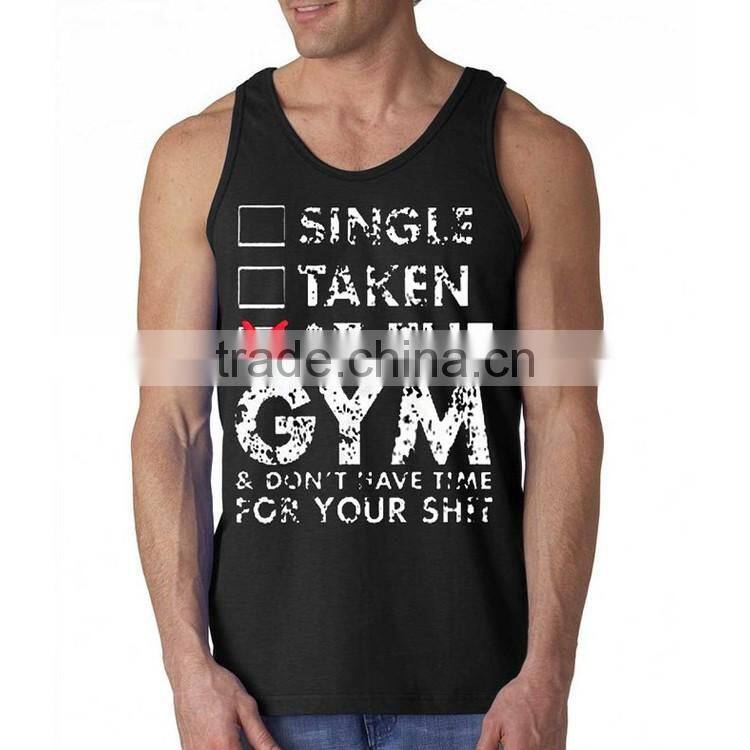 100% cotton custom design wholesale stringer mens tank top with printing