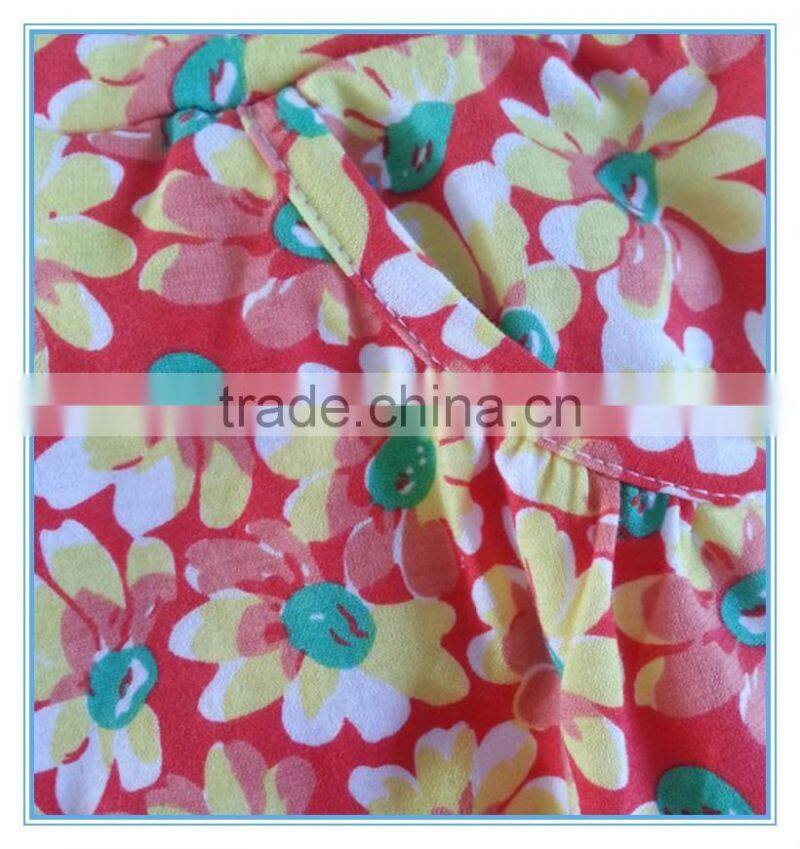 OEM factory price super comfortable 100%cotton fabric children girl's pants Stretch colorful pants flower printed pants trousers